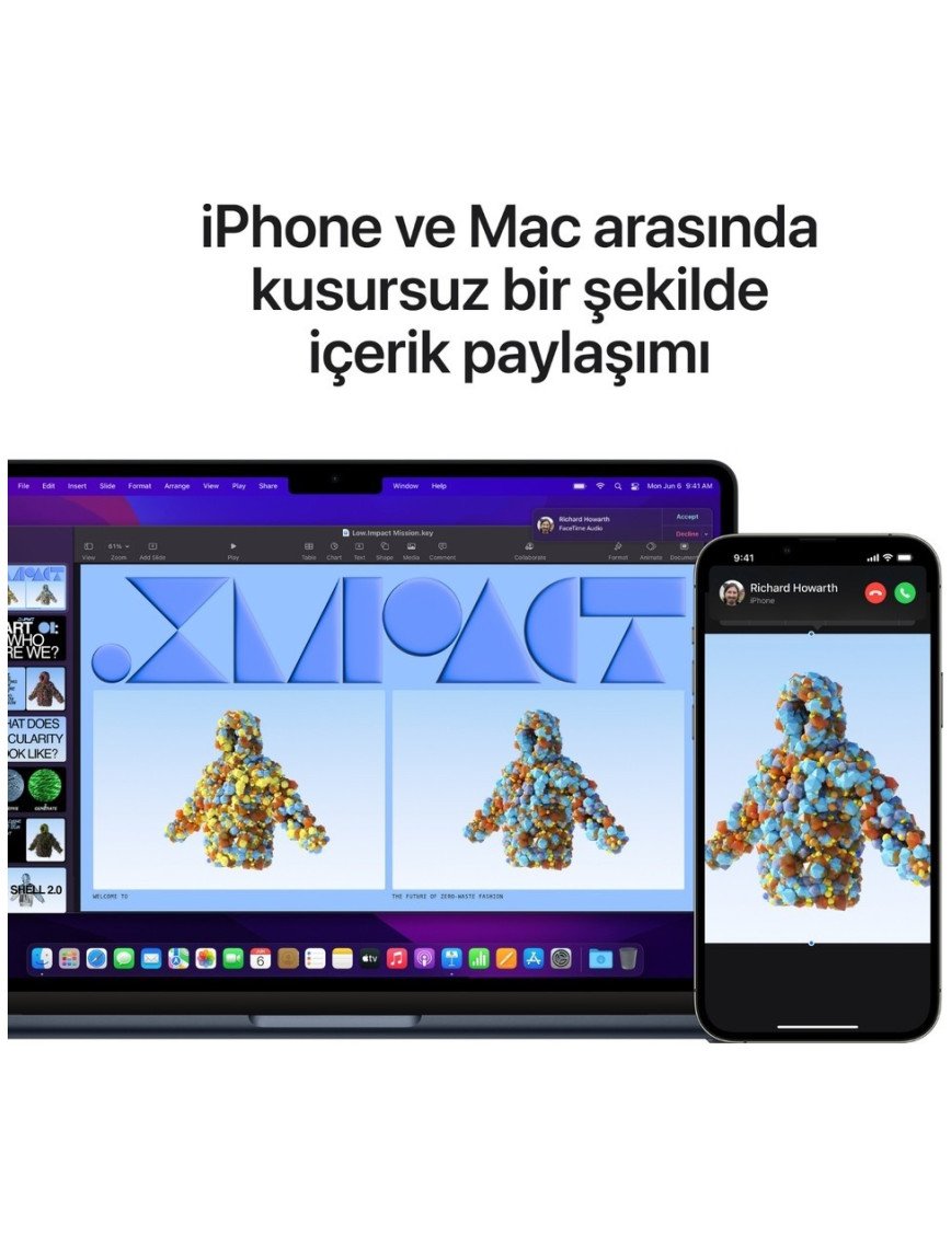 Apple MacBook Air M2 16GB 256GB SSD macOS 13" Taşınabilir Bilgisayar Gece Yarısı MC7X4TU/A